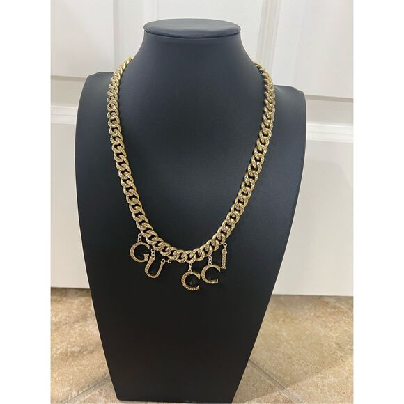 ⚡️1 DAY SALE⚡️Gucci dangling gold tone chunky chain necklace - Picture 1 of 12